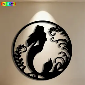 1pc Mermaid Metal Wall Art,Mermaid Statue Mural, Ideal Gift for New Year, Easter, Mermaid Enthusiasts, Rust-Resistant Metal Wall Decor Wall Sculptures, Perfect for Bedroom Wall & Garden Fence Mermaid Decor Enthusiasts