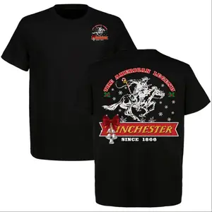 Winchester “The American Legend” Christmas Tee, Cowboy Rider Since 1866 T-shirt, Winchester Tee, Tactical Gear for Xmas, Full Size, Full Color