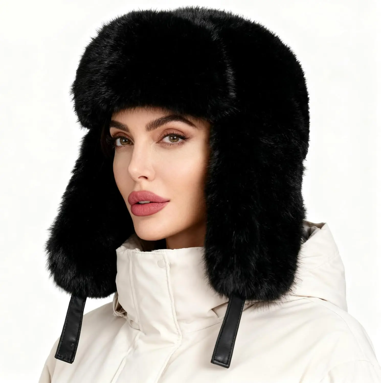 High Quality Adjustable Russian Ushanka Trapper Hat - Winter Fur Pilot Hat with Ear Flaps for Men, Windproof Ski Cold Weather Gear, Adjustable Hat, High Quality Hat