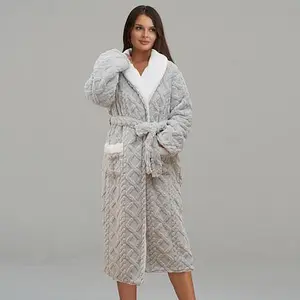 Warm & Cozy Cable Knit Plush Robe