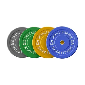 MAJOR FITNESS Low Bounce Bumper Plates Olympic Weight Plates Set