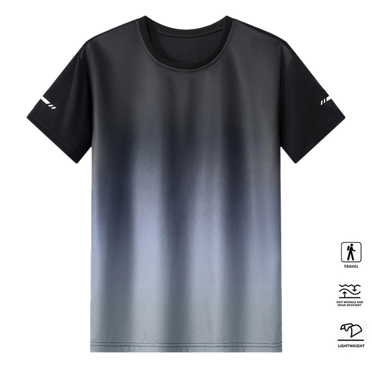 Men’s 6-Piece Fitness Crew Neck T-Shirt Set – Stylish gradient design suitable for everyday wear, casual outings, perfect for gym workouts, running, and outdoor activities