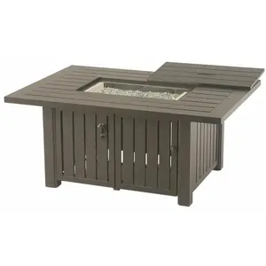 Hanamint Sherwood 39" x 56" Rectangular Enclosed Gas Fire Pit Coffee Table