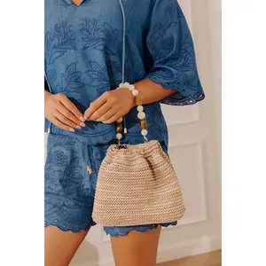 Emery Woven Slouchy Purse in Natural