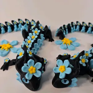 Articulated Dragon, Forget me not, 16" inches long, desktop fidget toy, detailed collectible Decor