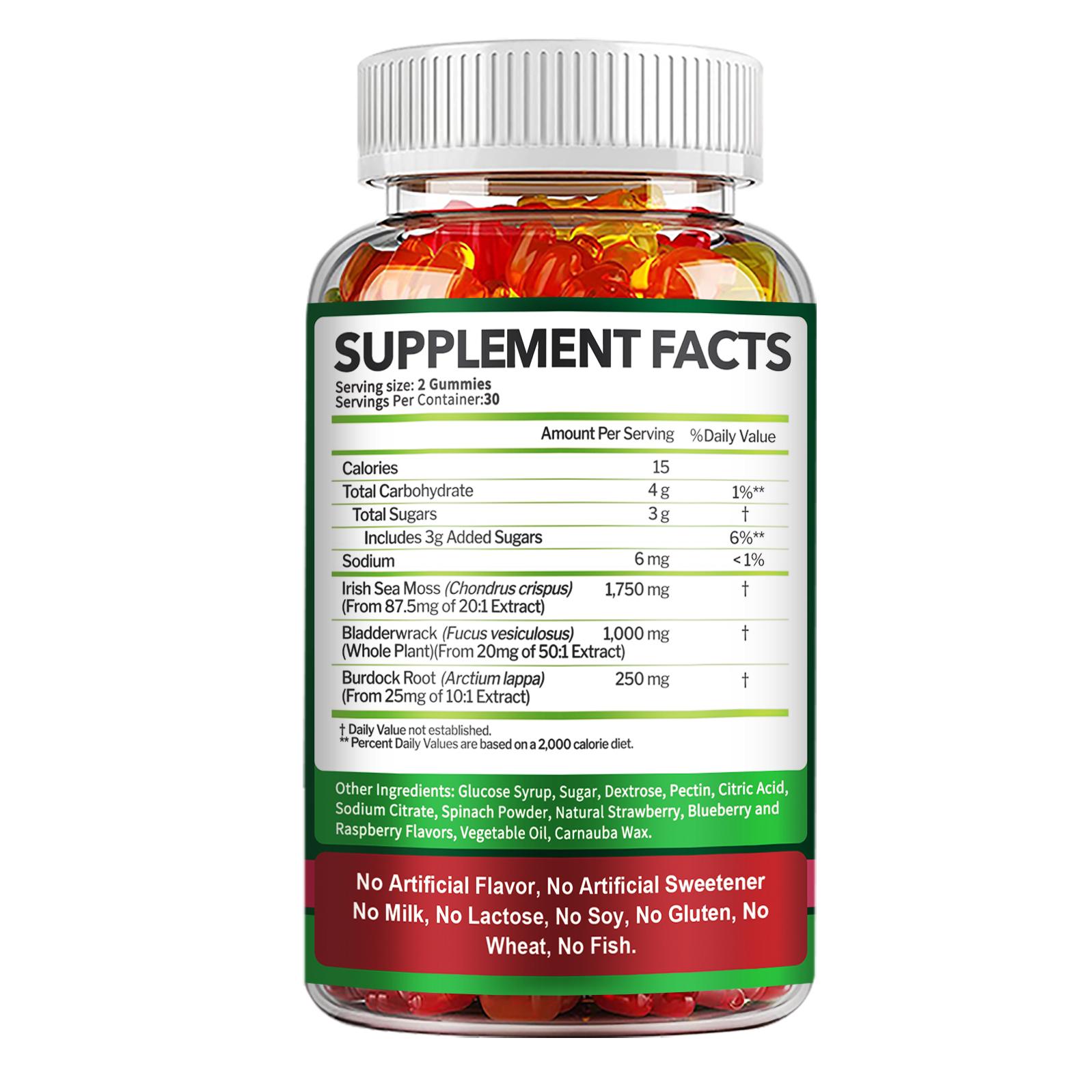 SEAMOSS GUMMIES--IMMUNE BOOSTER/DETOX SUPPORT/thyroid Support/SUPPORT FOR DIGESTIVE SYSTEM/GLUTEN-FREE/DAIRY-FREE/NON-GMO/100%VEGAN-USA PRODUCT