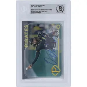 Oneil Cruz Pittsburgh Pirates Autographed 2024 Topps Chrome #98 Beckett Fanatics Witnessed Authenticated Card - Fanatics Authentic Certified