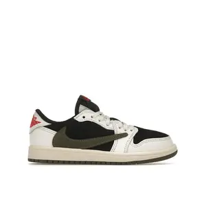 Jordan Kid's 1 Retro Low OG SP Travis Scott Olive Basketball Shoes, from StockX