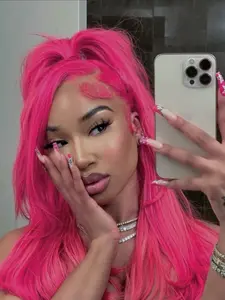 Hot 28'' Long Straight Synthetic Lace Front Wig, Pre-Plucked Hairline, Glueless 13x4 Inch, Heat Resistant Fibre, 180 Density, Lace Frontal Wig, Natural Looking Wig