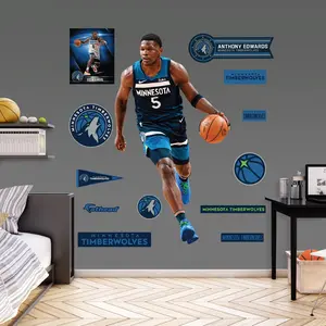 Anthony Edwards - RealBig Icon Jersey Collection - Official NBA - Minnesota Timberwolves - Reusable Vinyl Wall Decals