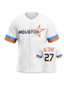 Houston Baseball Jersey, #27, Men's V-Neck Hip-Hop Baseball Shirt Comfortable and breathable, quick-dry fabric Ideal for athletic training and workouts The perfect gift for baseball fans