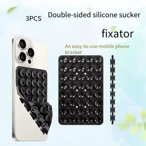 3PCS Multifunctional Double-Sided 40-Piece Silicone Suction Cup Phone Holder Suitable for Smooth Surfaces in Glass Bathrooms Cell Phone Holder