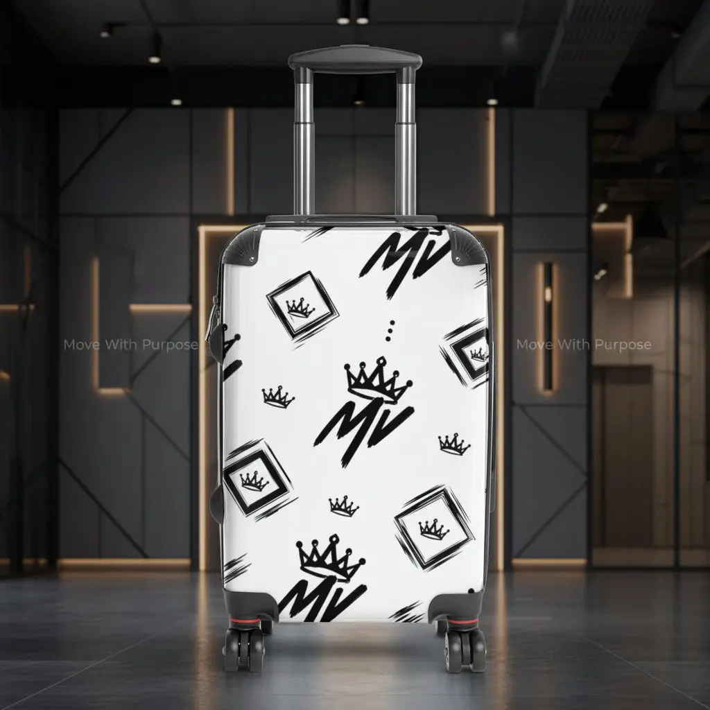 Moneyvation Signature Print Travel Suitcase