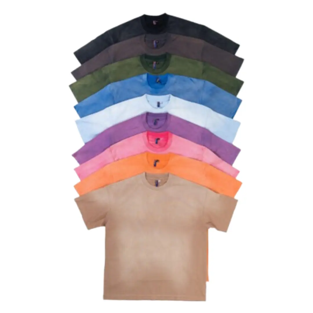 Sunwashed Sun faded Heavyweight Boxy T-shirt by HL | Drop shoulder Box Fit True to Size Tshirt Short sleeve Man Streetwear Menswear