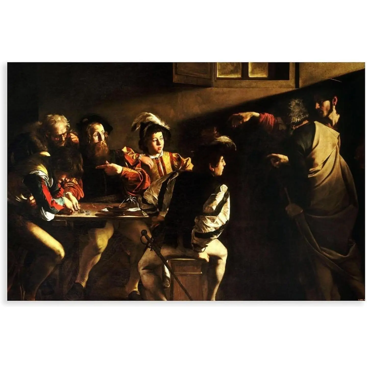 The Calling Of Saint Matthew Caravaggio Poster Canvas Prints Wall Art For Home Office Cinema Decorations