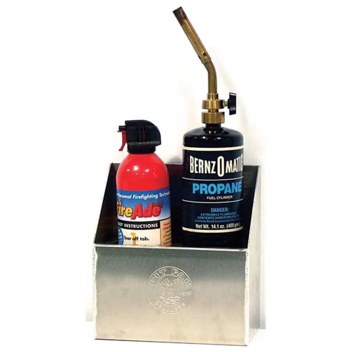 Pit Pal Rectangular Functional Propane Fire Extinguisher Cabinet - Floor-Mounted, Wall-Mount Storage Cupboard with 6"h x 7-3/4"w x 4-1/2"d Dimensions, Secure Hold for Handymen