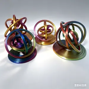 Infinite Galaxy Orbit Spinner, Precision 3D Printed Sensory Art, Collapsible Atom Model Desktop Toy, Calming Motion Fidget for Focus, Creative Aesthetic Gift Idea