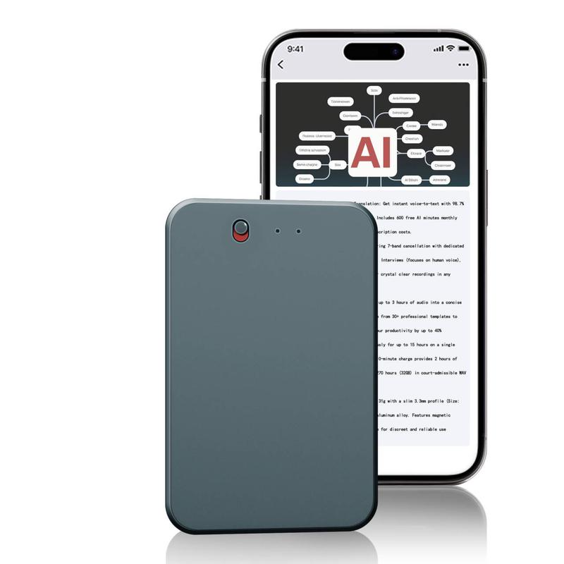 NoteAI Voice Recorder - voice notes, 112-Language Real-Time Transcription & Translation, Tri-Mode Noise Cancellation, 15H Battery, 64GB/32GB, AI Summary for Meetings & Interviews Recording Durable Audio Magnetic mini speaker