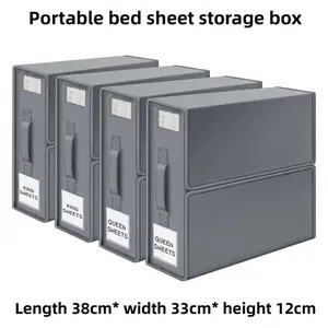 One sheet four piece set storage box, foldable Oxford cloth zipper, visible window, large capacity organizing box, can be placed horizontally or vertically for storing good items, Folding Storage Boxes