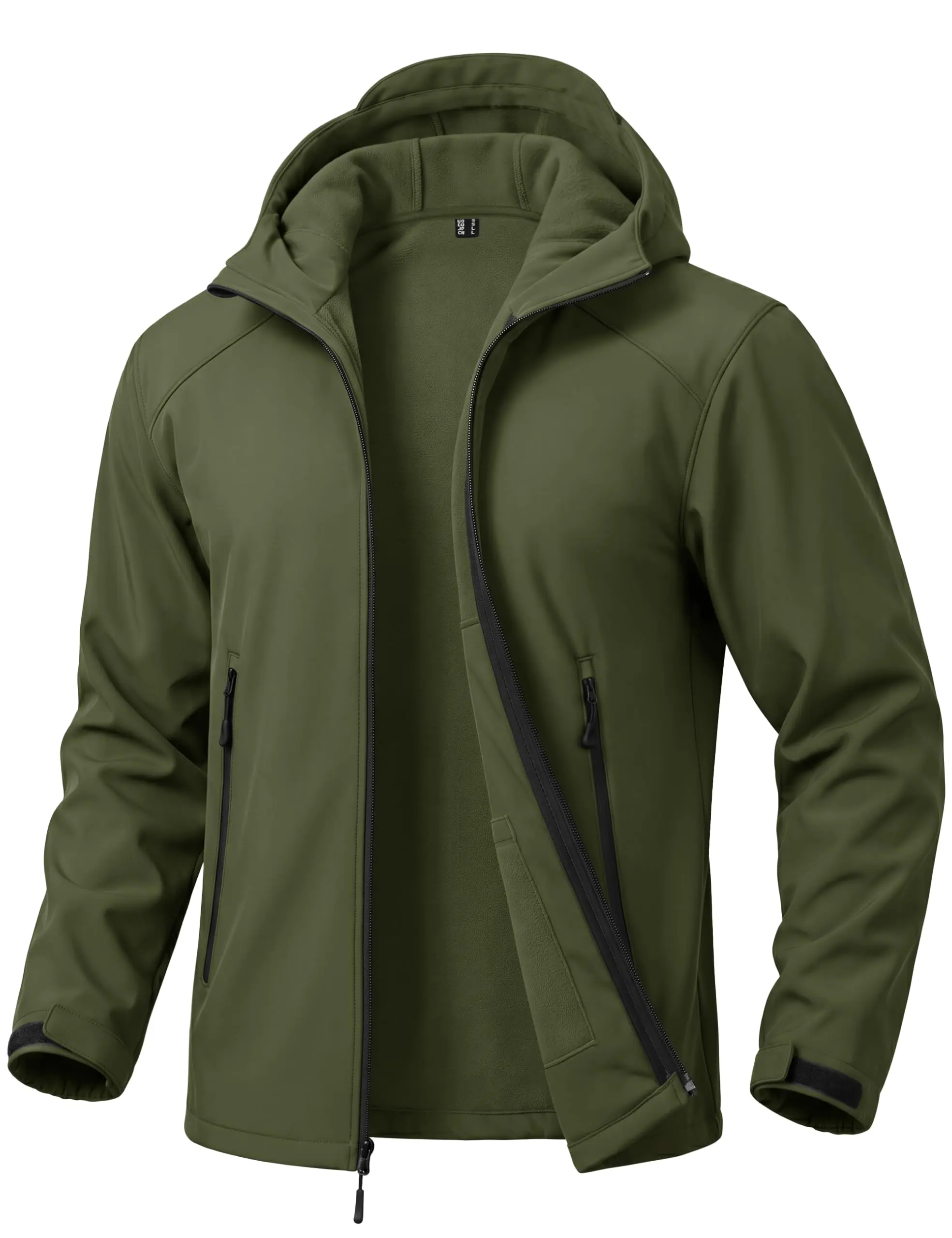 Men's Waterproof Softshell Jacket Fleece Lined Lightweight Hooded Rain Coat Winter Windbreaker Tactical Hiking