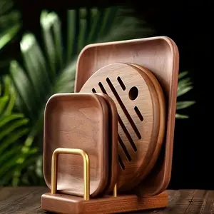 2 Pack Classic Wooden Kitchen Shelf with Arc Groove Sturdy Top Rack Space Saving Countertop Storage Natural Wood Grain No Assembly Required