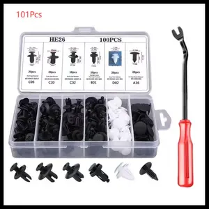 Car Bumper Repair Tool Kit, Car Accessory, Universal Plastic Rivet Fastener Clips, Car Body Push Retainer Pin Rivet Bumper Door Trim Panel Retainer Fastener Kit, car bumper fasteners, suitable for Toyota and universal models, Car Maintenance