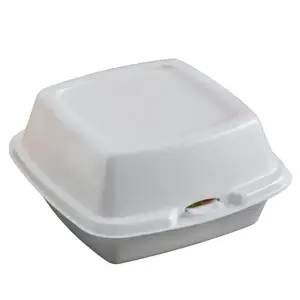 6" x 6" x 3" Foam Hinged Lid Container - 100/Pack Boxes Stackable Organiser