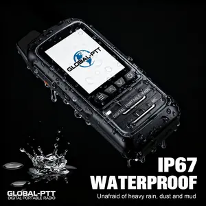 GLOBAL-PTT P0 Professional 4G POC GPS Walkie-Talkie, IP67 Waterproof Long Range Two-Way Radio, Global Cellular Network for Outdoor & Work