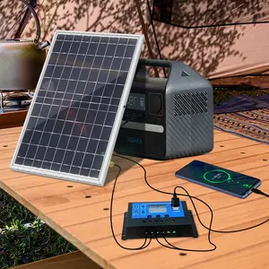 Portable Solar Panel with 60A/100A Controller, 1 Set 10W Solar Panel Charger, Solar Charging, Outdoor Solar Panel Kit for Mobile Power, Camping, Hiking, Car, Boat, Phone, Monitoring