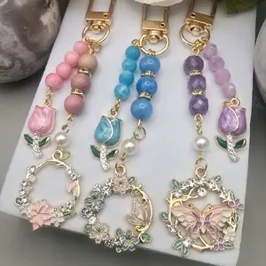 Golden Butterfly Wreath Bag Charm