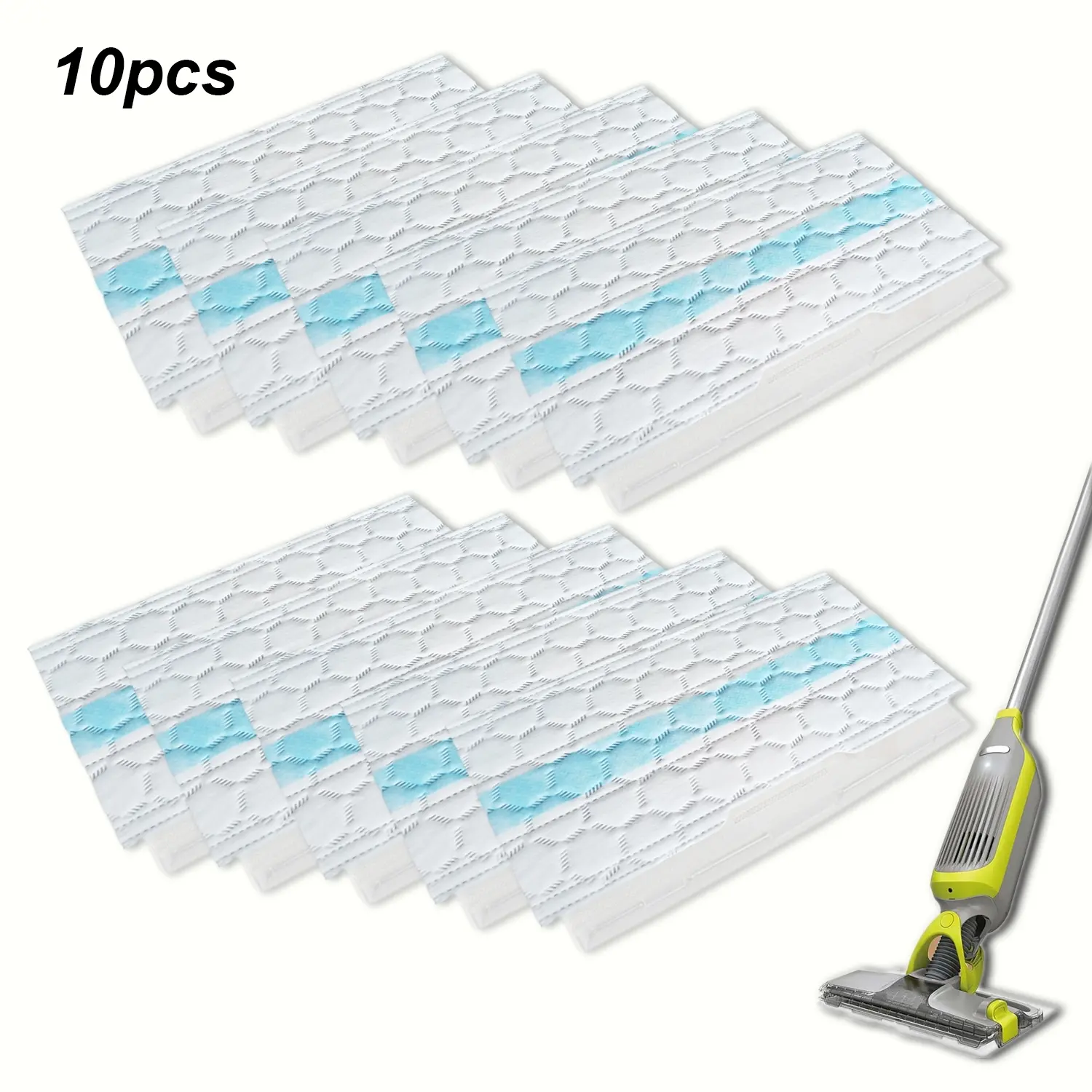 10pcs Replacement Flat Mop Pads for Shark VACMOP, Compatible with Vacmop Pro VM252/VM250/VM200, Durable Hard Floor Dust Mop Refills (Part VMP30)