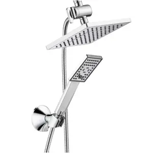 Dual Shower Head-Rain Shower Head with Handheld Shower Set, Diverter