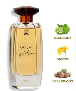 Ajmal Perfume Oudh Crystalline 100ml Liquid UAE Unisex Fragrance with Floral and Woody Notes