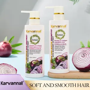 [Mother's Day Gift]Karvannall Nature Rosemary Onion Shampoo & Treatment 500ml Set with Biotin Anti-Hair Loss VitaminE Collagen for Stronger Hair Scalp Health Bioth