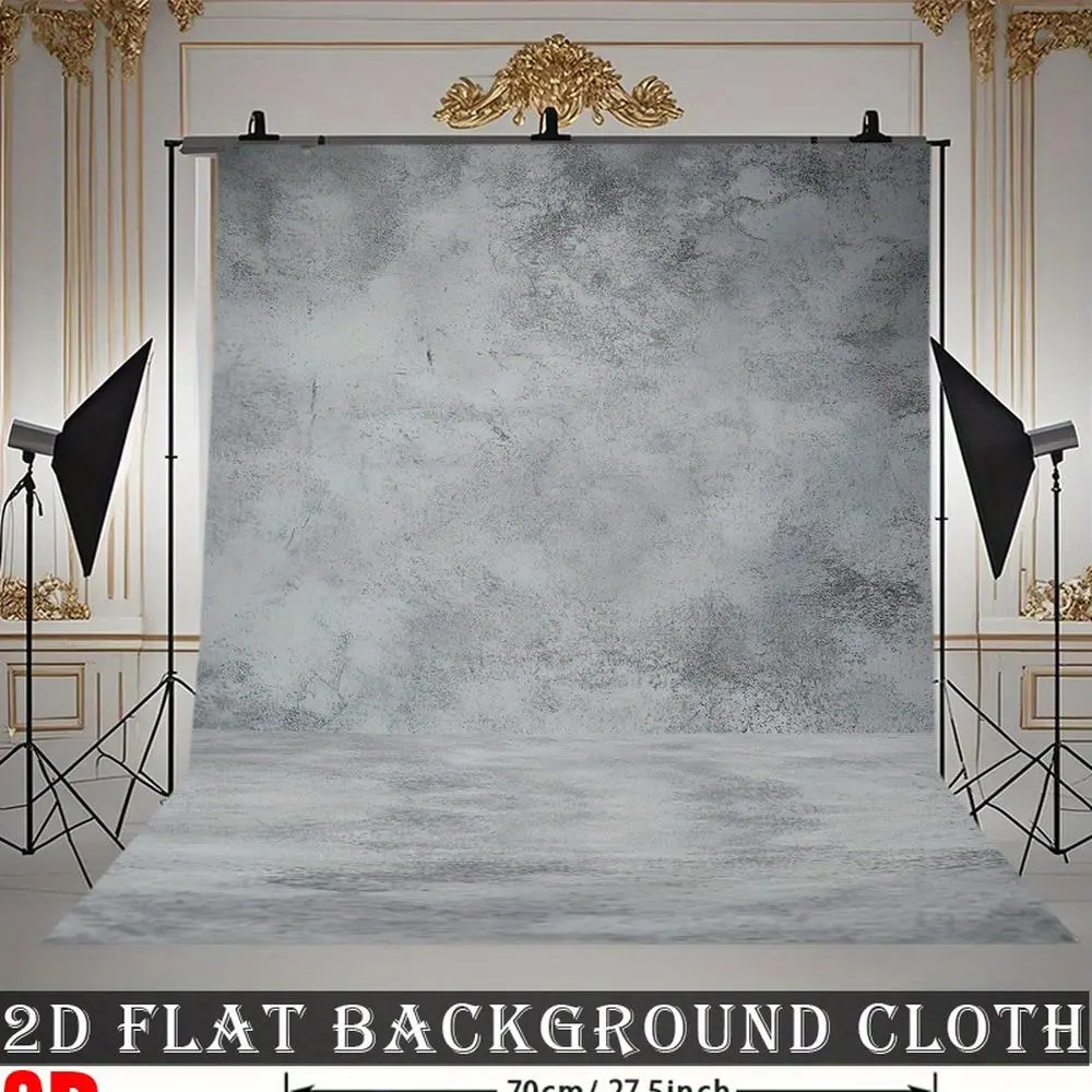 1PC Vintage Cement Texture 2D Flat Polyester Photography Backdrop Banner - Reusable Birthday Decoration, Photo Prop for Kids, Home & Indoor-Outdoor Shooting Scene Setting Curtain