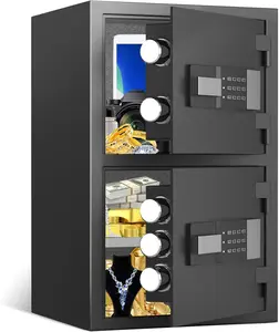 4.5 Cu Ft Home Safe Box, Fireproof & Waterproof with Digital Keypad, Mute Function, LED Light & Dual Alarm Small Safe Lock Box for Home Office