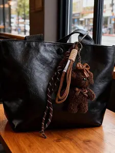 Hand Woven Rope Keychain - Brown Cartoon Bear, Cute Bear Pendant, Suitable For Men's And Women's Bags, Handbags, Backpacks, Bear Shaped Bag Pendant Decoration/Accessories, Bag Charm Keychain, Couple Gifts, Birthdays, Valentine's Day Gifts.