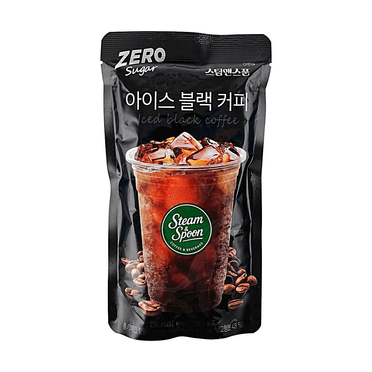 Steam & Spoon Zero Sugar Iced Americano Coffee 230ml - Pure Black Coffee with 115mg Caffeine, Keto & Diet Friendly