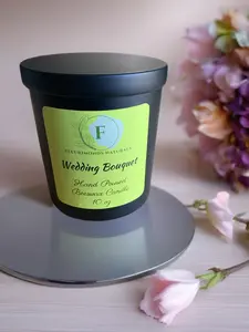 Wedding Bouquet Hand Poured Beeswax Candle 10oz