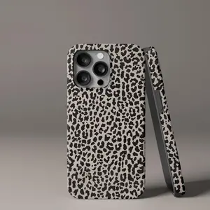Chic Phone Case Suitable for IPhone17/16/15/14/13/12/11 Pro Promax Plus Air,Tan Leopard Design Tough Hard Phone Case, Gift for Her for Him