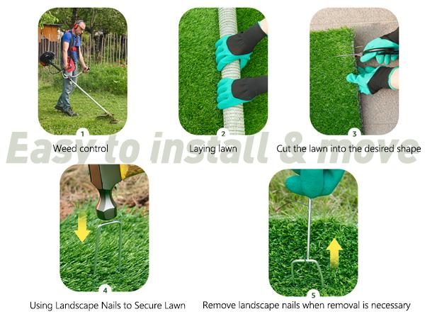 Realistic Artificial Grass Rug Indoor Outdoor Pet-Friendly Dog Grass Mat for Garden Lawn Balcony Patio Backyard Wedding Christmas Decoration Durable & Versatile