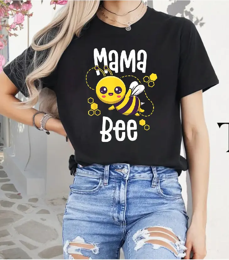 100%cotton Mama Bee Shirt Family Bee Shirts First Bee Day Outfits T-Shirt Top Summer Graphic Womenswear