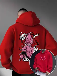 Men's Casual Hooded Sweatshirt, Hot Trending Hoodies, with Kangaroo Pocket, Creative Pattern Print, Micro-Elastic Knit Fabric, 100% Polyester Fiber, Perfect Gift