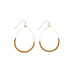 Burnt Orange Aster Game Day Earrings