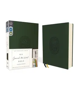 Niv, Journal the Word Bible (Perfect for Note-Taking), Leathersoft, Green, Red Letter, Comfort Print - (NIV Journal the Word Bible) by  Zondervan