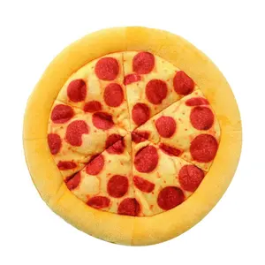 Squeaky Plush Pizza Toy Chew Resistant Food For Small to Large Breeds Fun