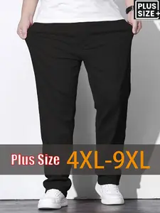 Black Big & Tall Stretch Jeans Loose Fit Casual Denim Trousers 4XL-8XL