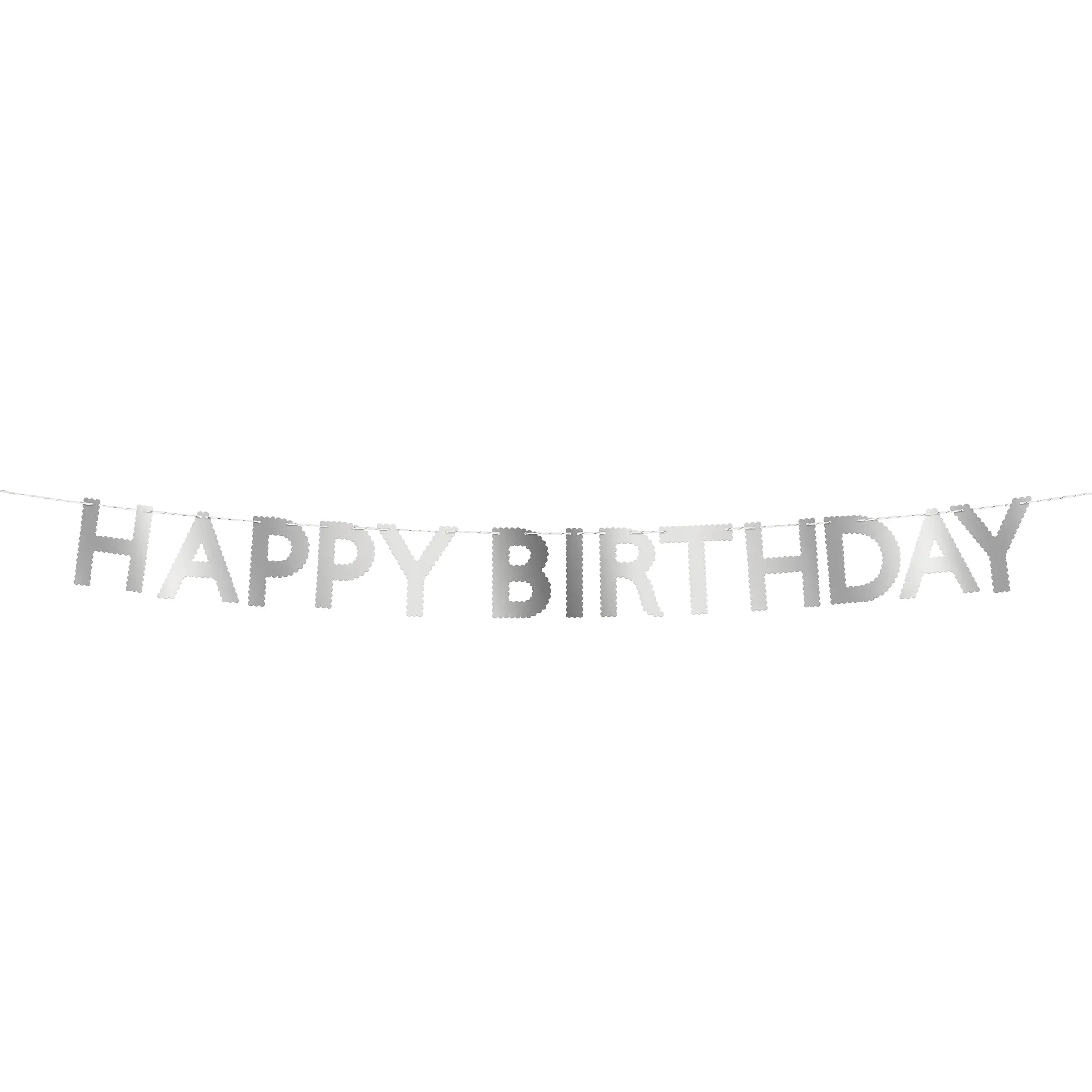 Silver Scallop Happy Birthday Garland
