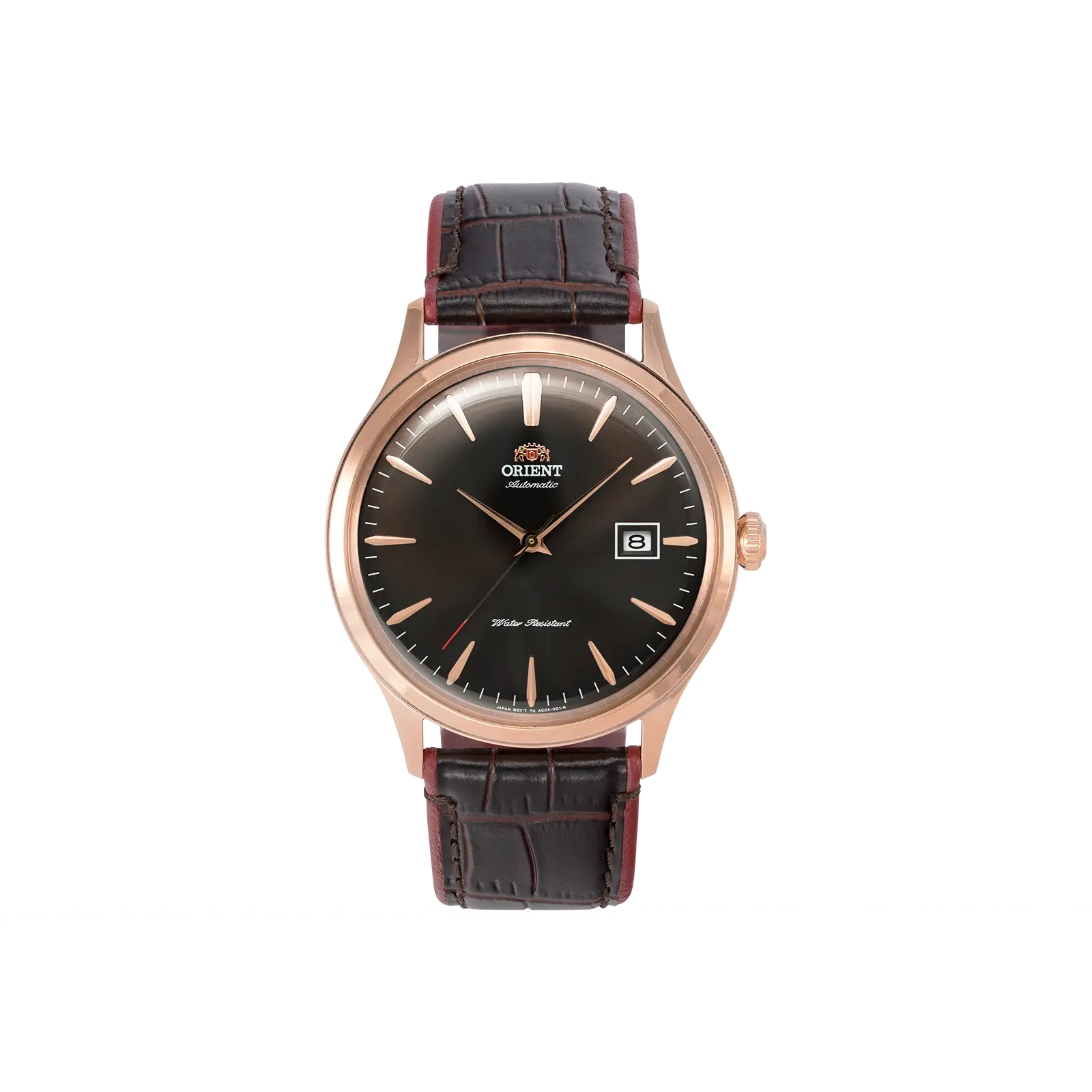 Orient Bambino Version 4 Men's Automatic Analog Watch - 42mm Elegant Round Blue Dial, Durable Leather Strap, Stainless Steel Case, TAC08001T0, Stainless Steel Watch