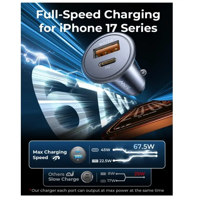 cigarette lighter adapter iphone Phone Charger 32W (Apple MFi Certified) Simply plug in the USB cable iPhone Car Charger, 2-Port Fast
